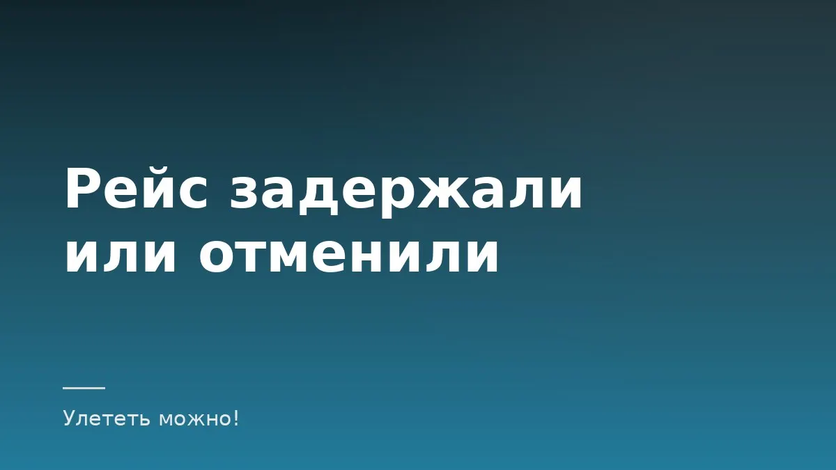 Обложка статьи о задержке и отмене рейса